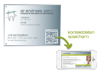 Praxisschild mit QR Code